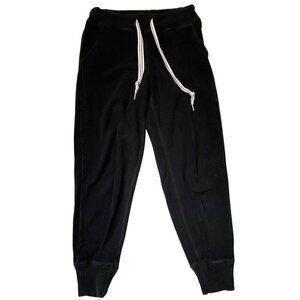 Aerie Drawstring Waist Teddy Bear Joggers Sweatpants Black Size Small. B40